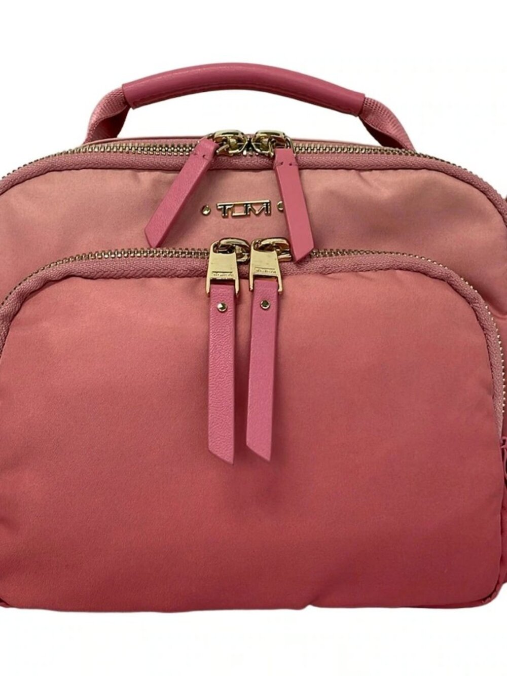 TUMI 196308POM Light Pink Pink Nylon Leather Handbag